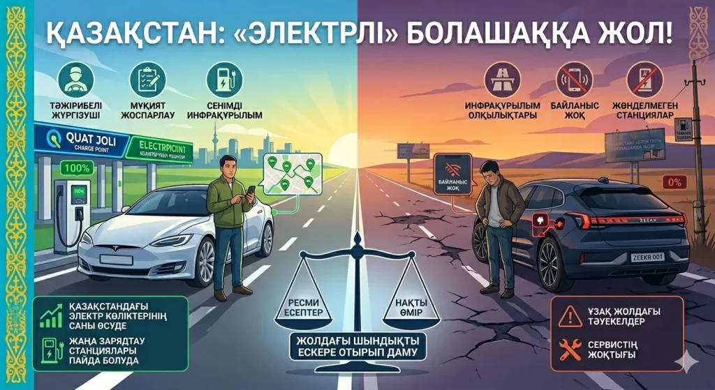 Қазақстанда электрокөлікпен алыс сапарға шығу қаншалықты орынды әрі қауіпсіз?
